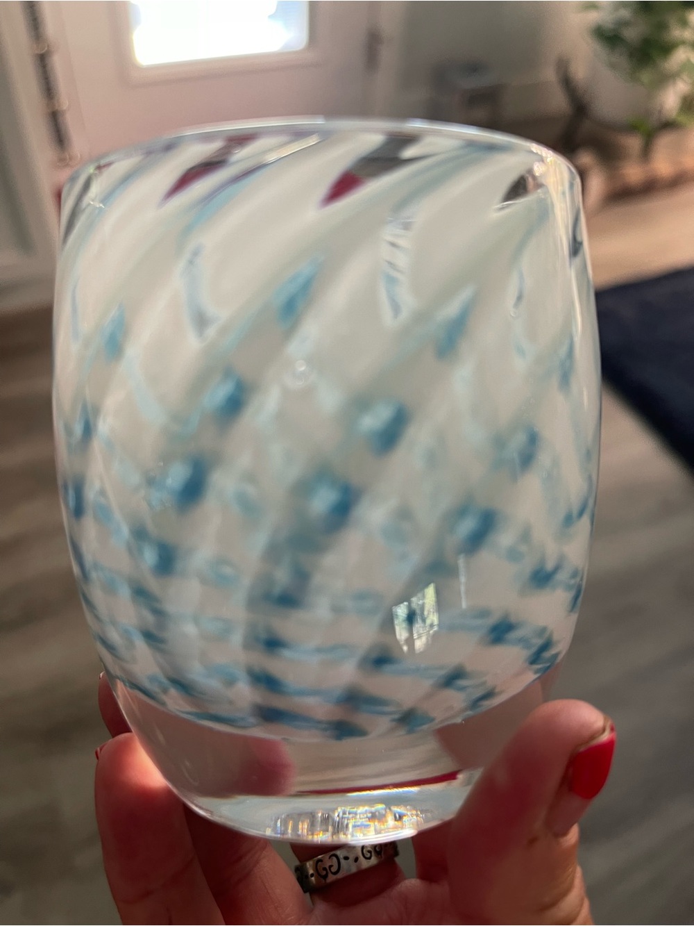 Glassybaby melody. Very lively swirl and pattern for us OCD’erz.great color!!